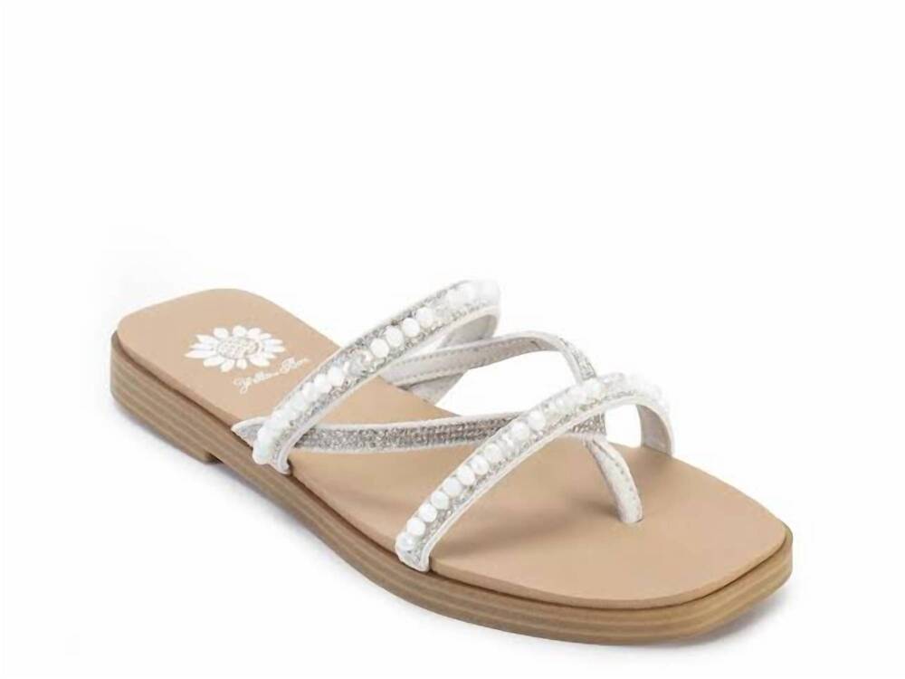NEW YELLOWBOX women's lela beaded sandal in ivory